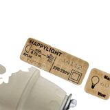 Happy Light - 'Waaier' - wandlamp - geperst glas - metaal - 90's