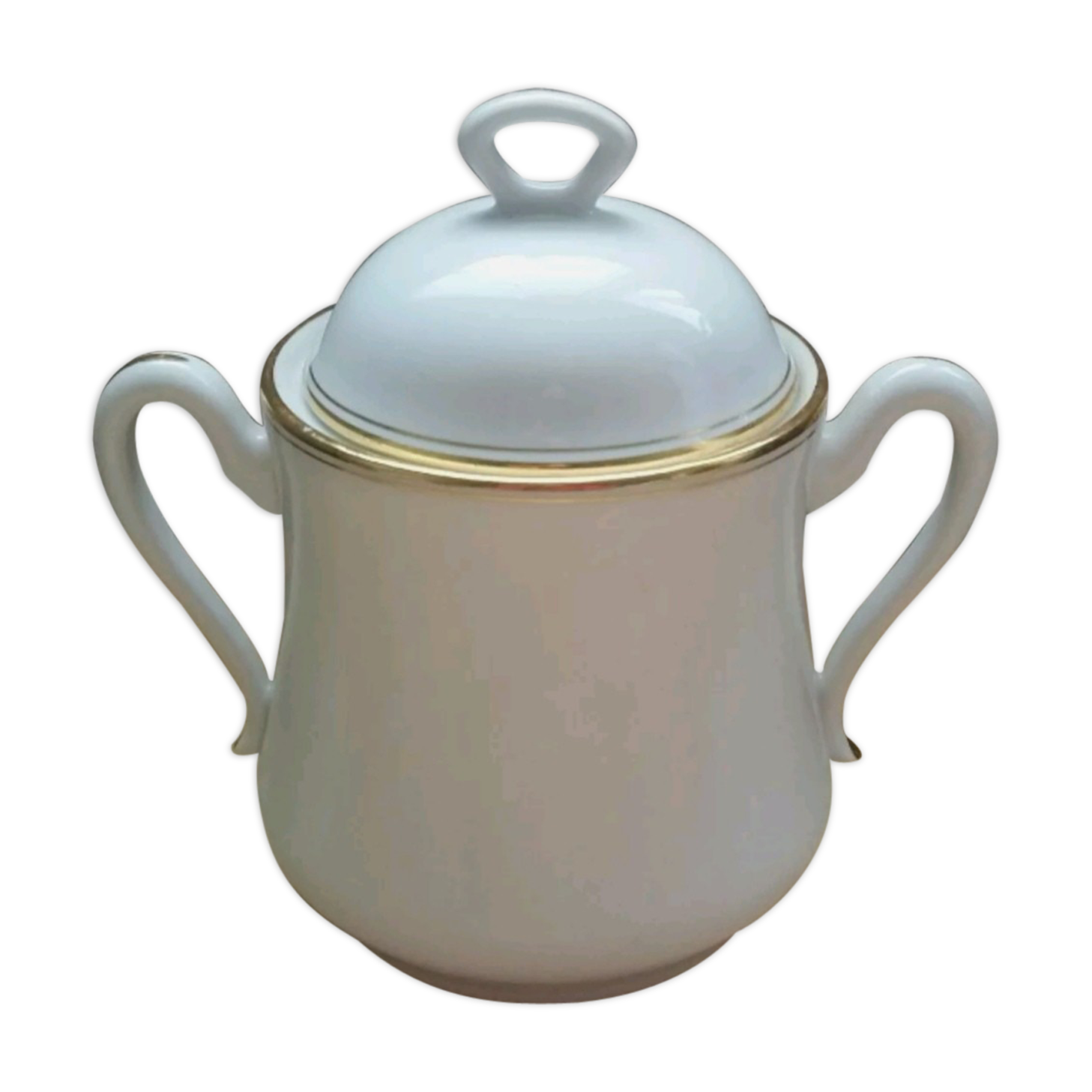 Vintage porcelain sugar from Limoges edged gold