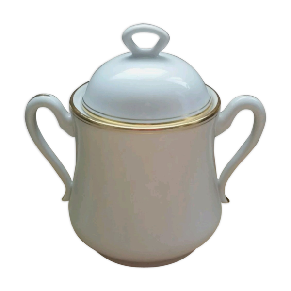 Sucrier vintage porcelaine de Limoges liseré or