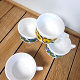 Set de 4 tasses vintages Lotus de Arcopal