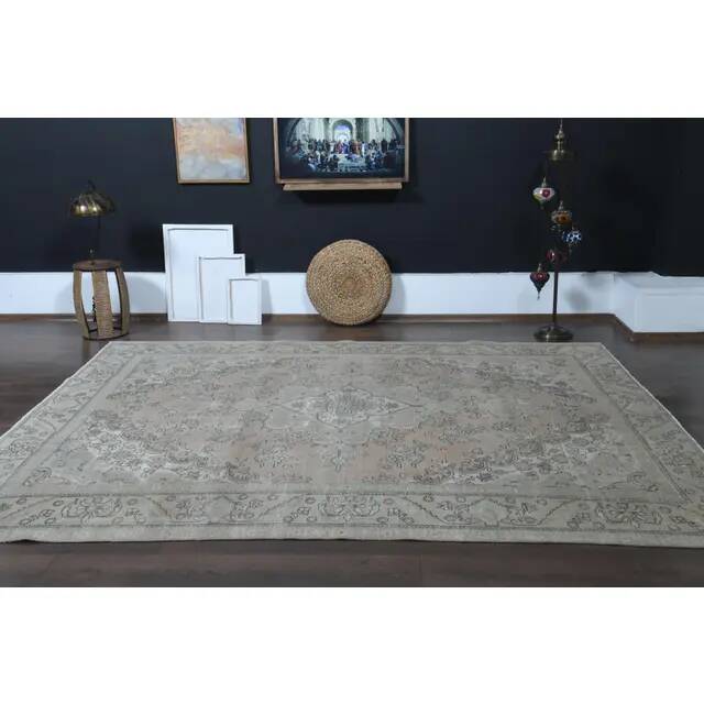 1970s Vintage Persian Handmade Wool Cotton Orange Area Rug 243x314