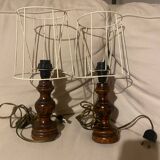 Paire de lampes à poser en bois