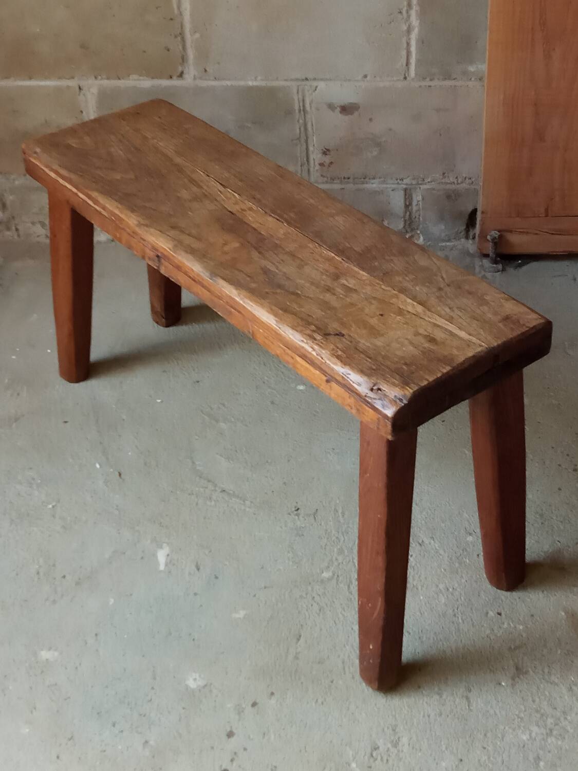Brutalist oak bench 90 cm