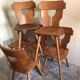 Lot de 6 chaises brutalistes vintage 1960-1980
