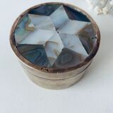 Vintage mother-of-pearl and brass box