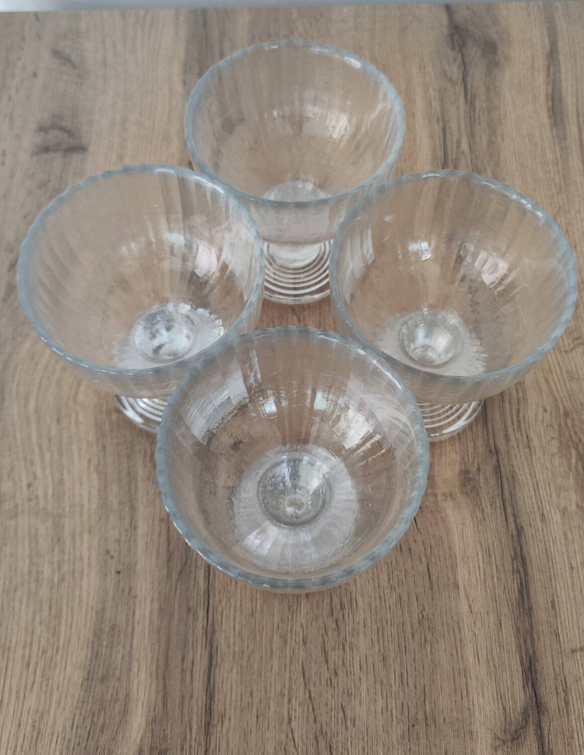 4 coupes à glace, fruit, en cristal, 1930