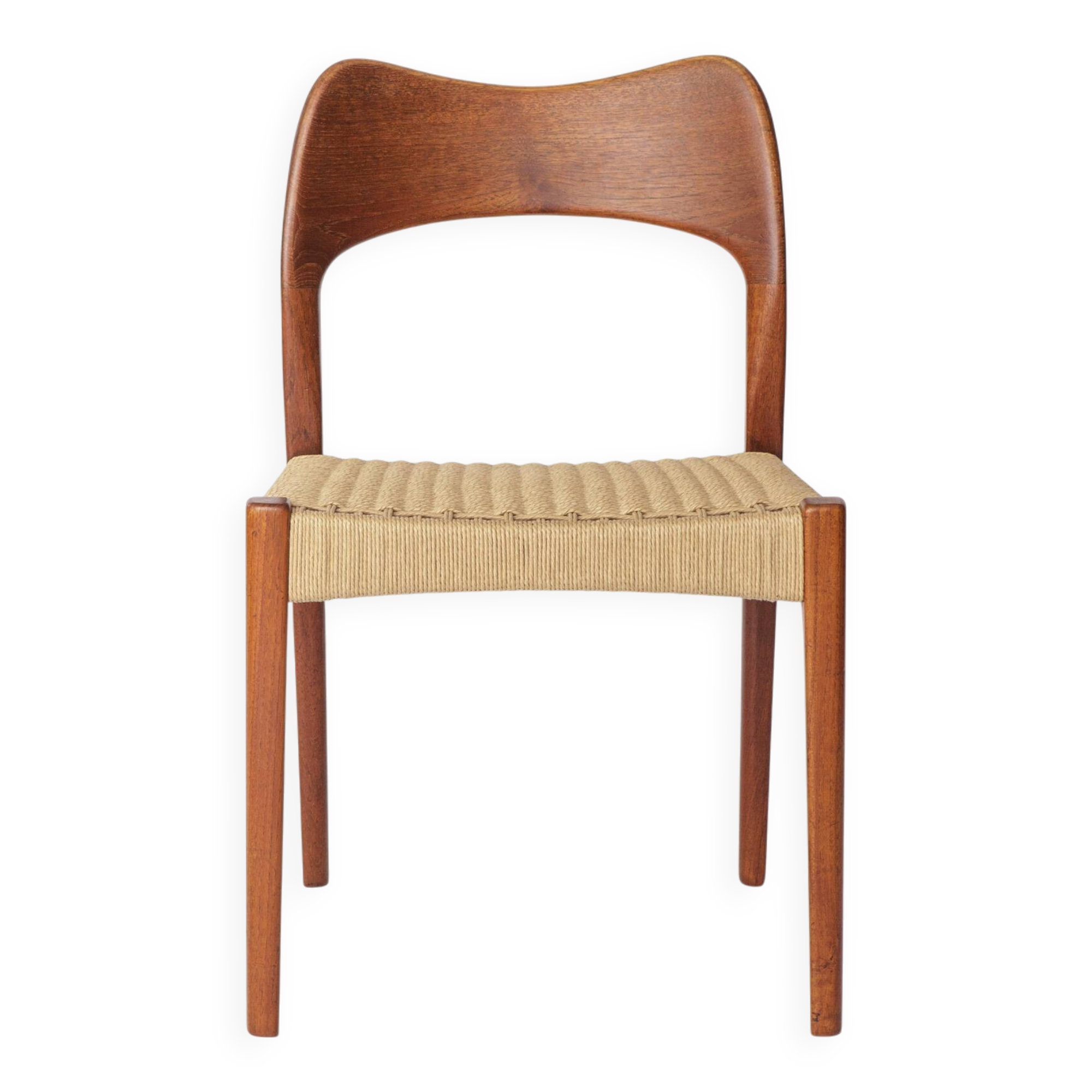 1 of 8 Arne Hovmand-Olsen Chair for Mogens Kold, Danish Teak & Danish Cord