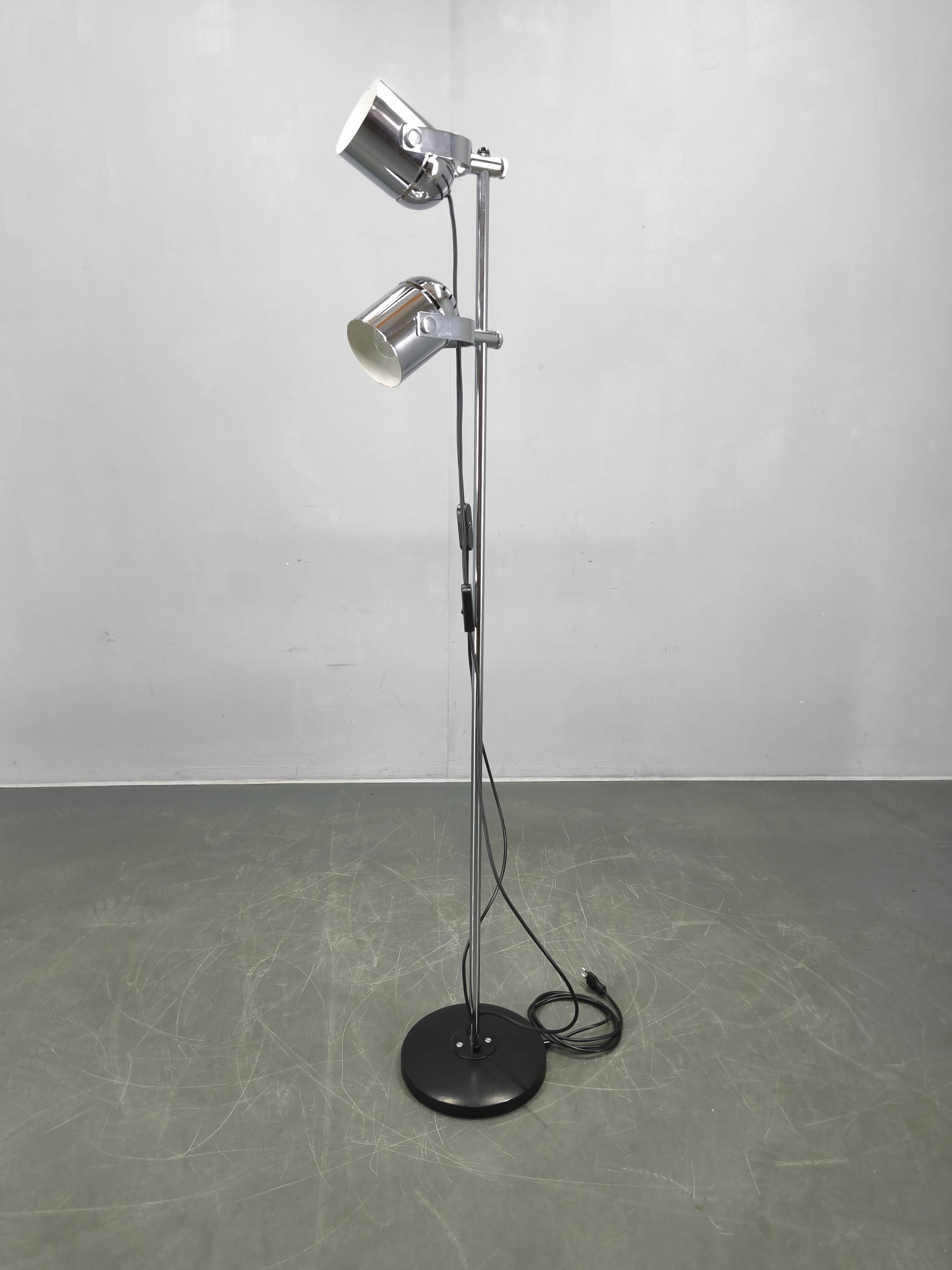 Adjustable Mid-Century Chrome Floor Lamp by Stanislav Indra 1960s