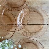 Lot de 6 ssiettes à dessert vintage en rosaline Arcoroc