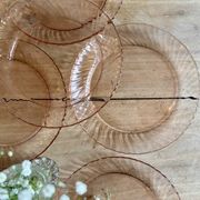 Set of 6 vintage Arcoroc rosaline dessert plates