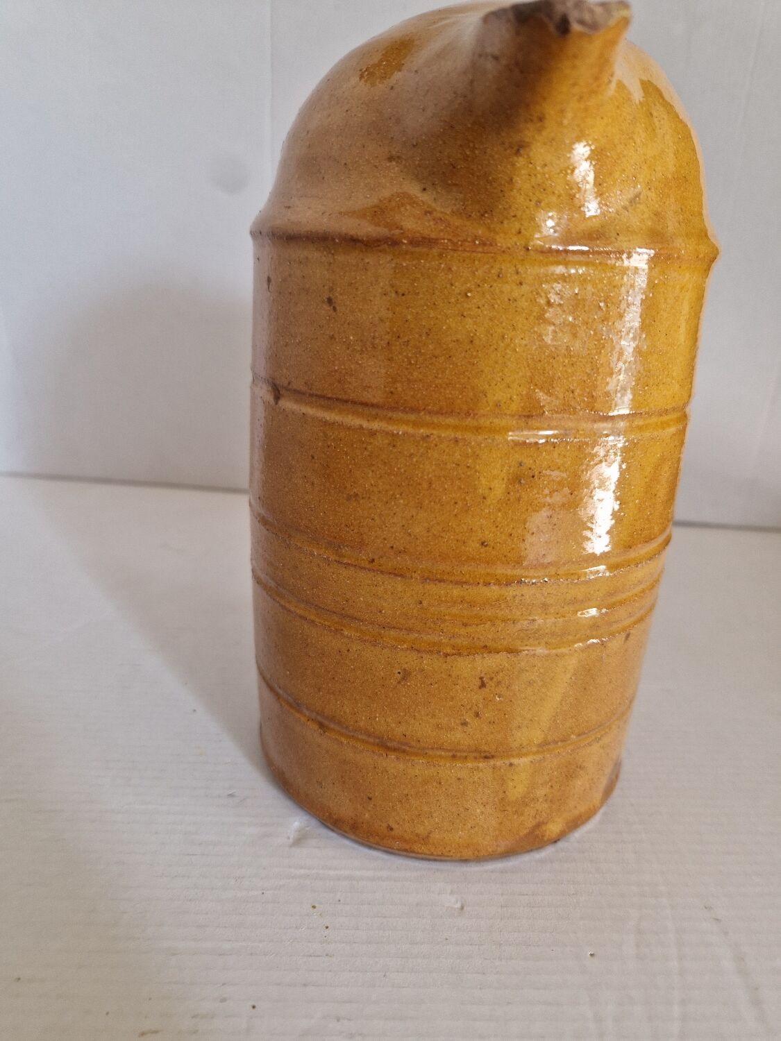 Antique Folk Art Glazed Terracotta Pitcher