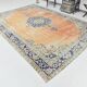 Blue Orange 250x350 cm Carpet, Vintage Large Rug, Turkish Antique Rug.