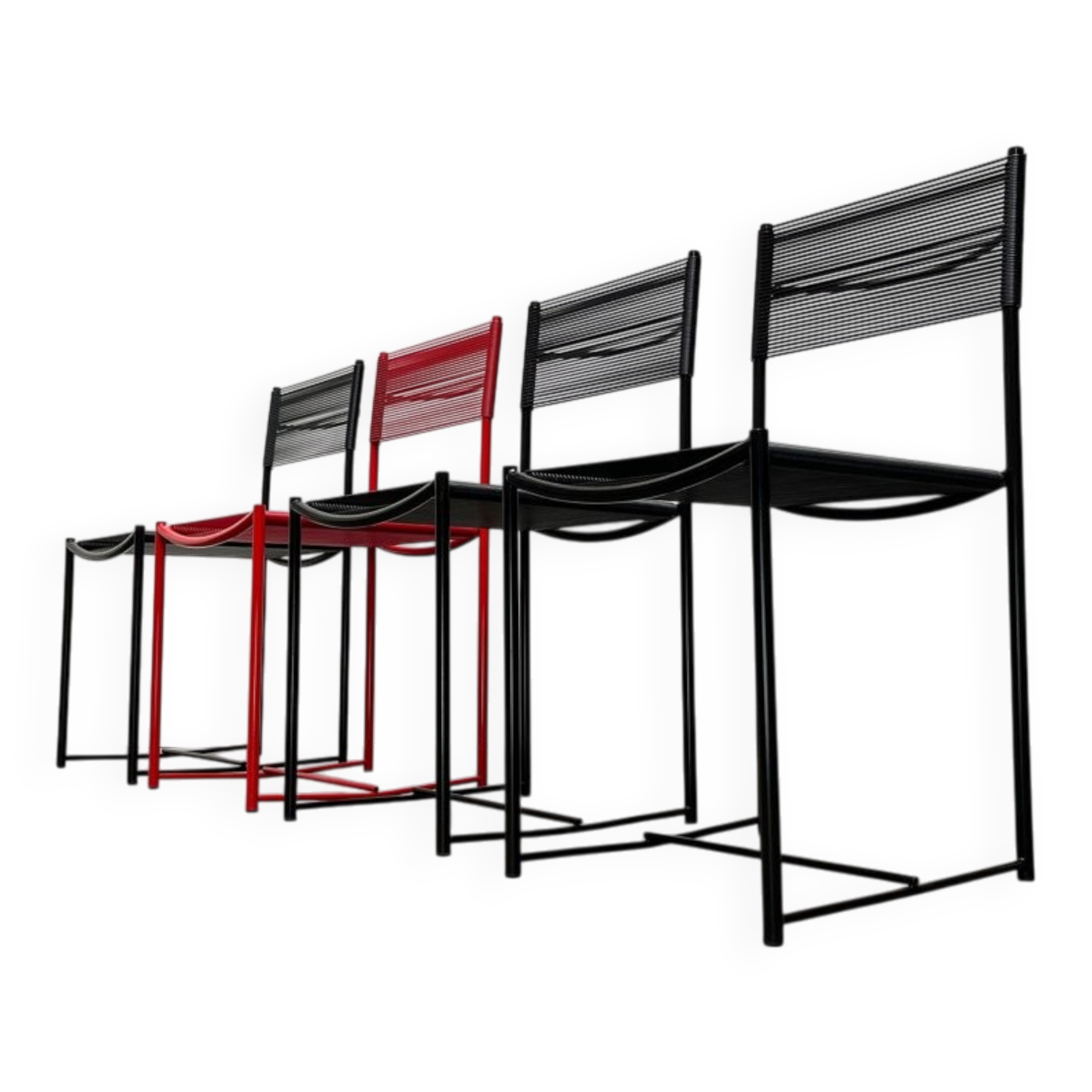 Spaghetti chairs model 101 Italian Postmodern Space Age by Giandomenico Belotti for Alias, 1970s, set of 4