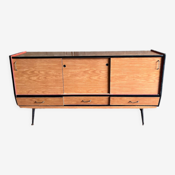 Vintage formica sideboard with sliding doors