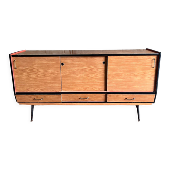 Vintage formica sideboard with sliding doors