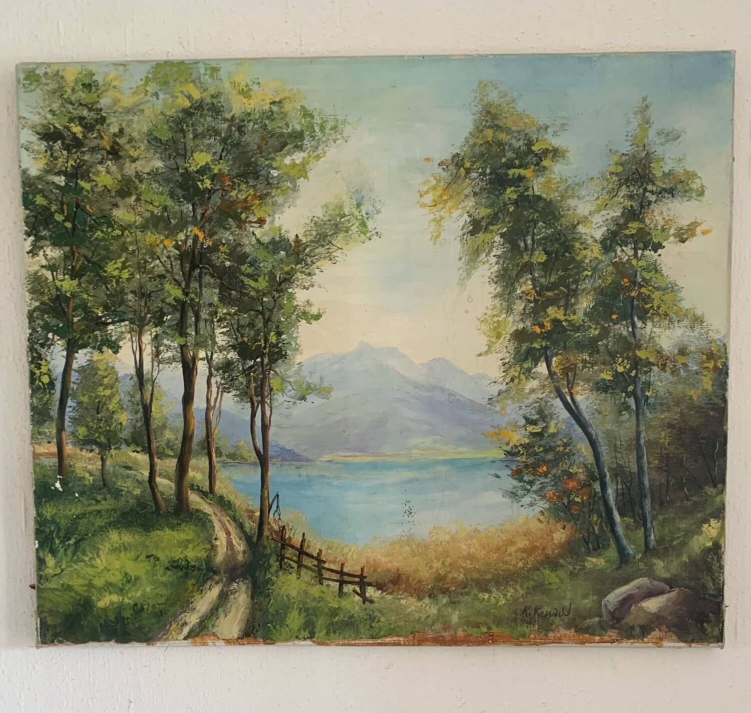 Old oil on canvas landscape
