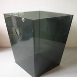 Gray plexiglass waste paper basket 30 cm