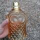 Vintage molded globe pendant lamp in yellow glass