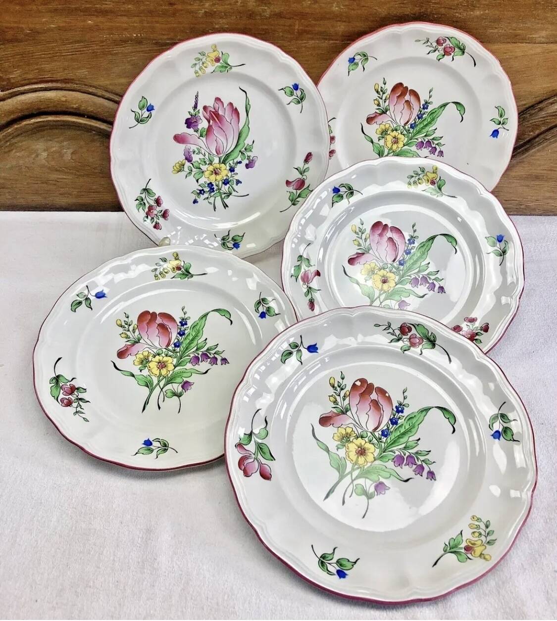 5 dessert plates 22.7 cm Lunéville reverbere model