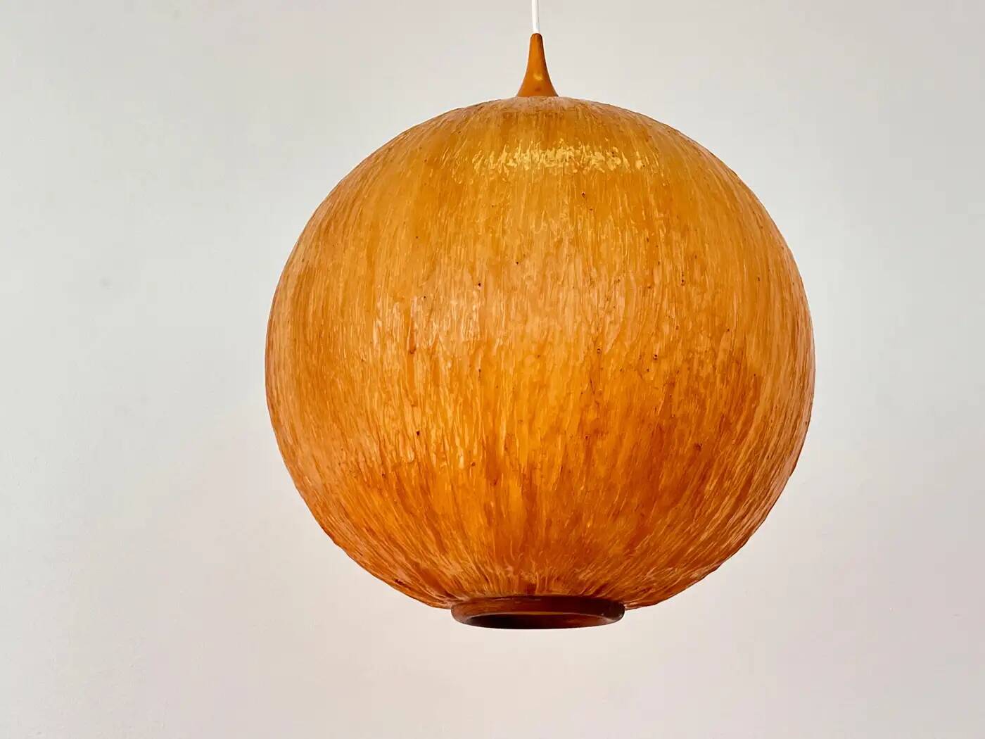 Beautiful design midcentury cocoon resin pendant, 1950s