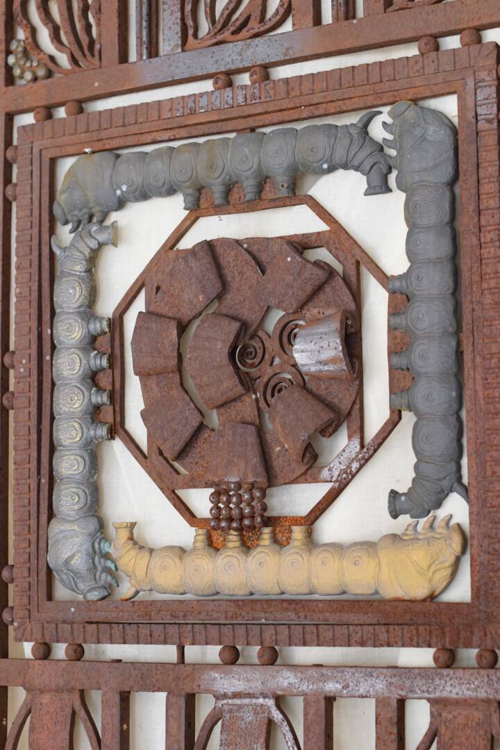 Metal and bronze ironwork entrance door Charles Piguet Lyon 1919