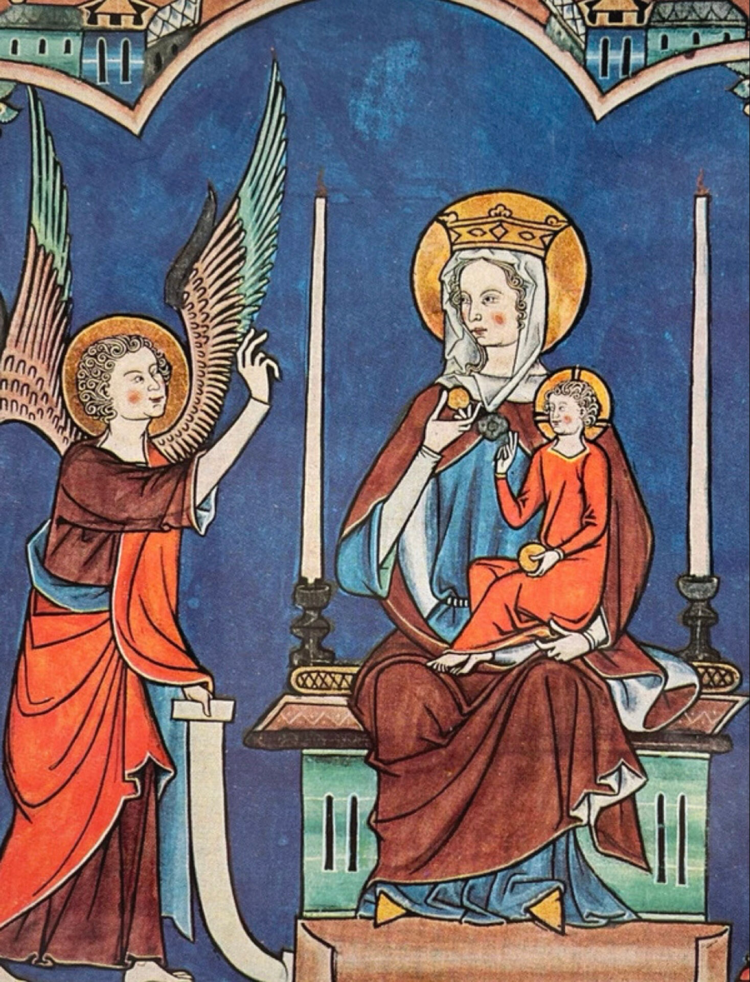 Cadre ancien recomposé - La Vierge et l’Enfant