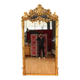 Large Napoleon III Mirror in Gilded Wood with Putti and Mascaron