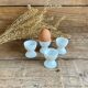 4 coquetiers en verre opalin blanc