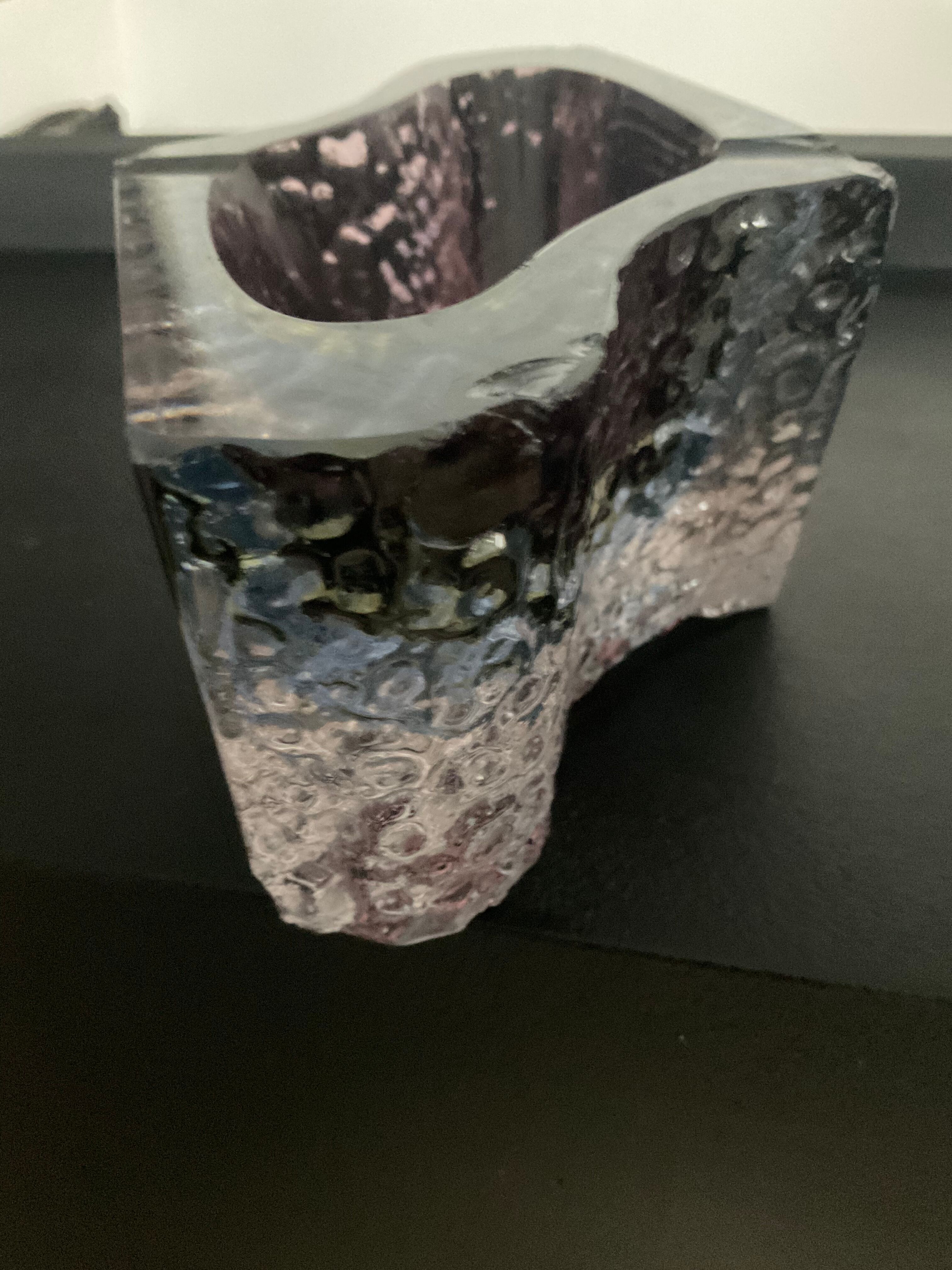 Duo Murano vase and ashtray by Alessandro Mandruzzato 60s