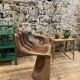 Unique vintage exotic wood hand chair, 70s