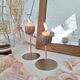Vintage gold tulip candle holder