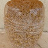 Large light yellow ceramic lamp stand with darker veins