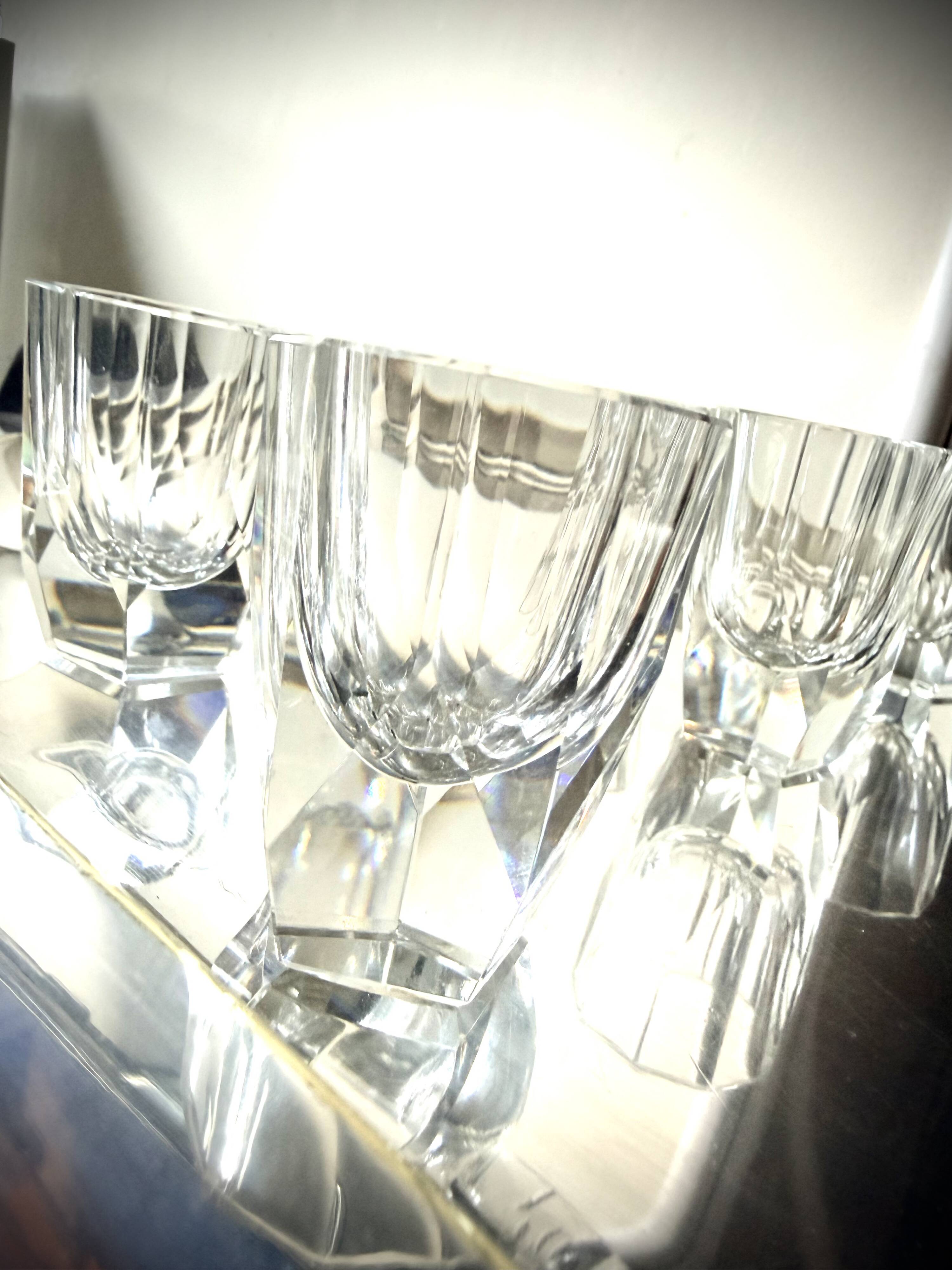 Set of 7 crystal liqueur/shooter glasses