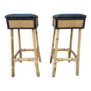 Paire de tabouret en - bambou