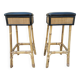 Pair of vintage bamboo stools from the 70s