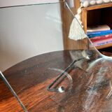 Post-modern Italian magazine rack FIAM glass and metal