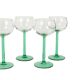 Set of 6 Vintage Luminarc Alsace Wine Glasses Narrow Green Base