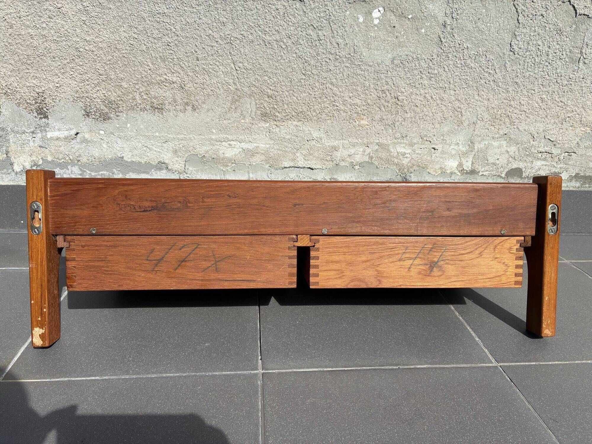 Kai Kristiansen teak wall shelf with drawers, Kaagaards Møbelfabrik, 1960s