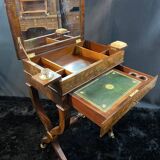 Louis-Philippe period mahogany writing desk with candlestick, 19th century