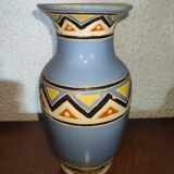 Enamelled vase with geometric patterns
