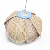 Boho chic rattan style lotus flower pendant light