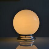 Art Deco table lamp with white opaline glass globe