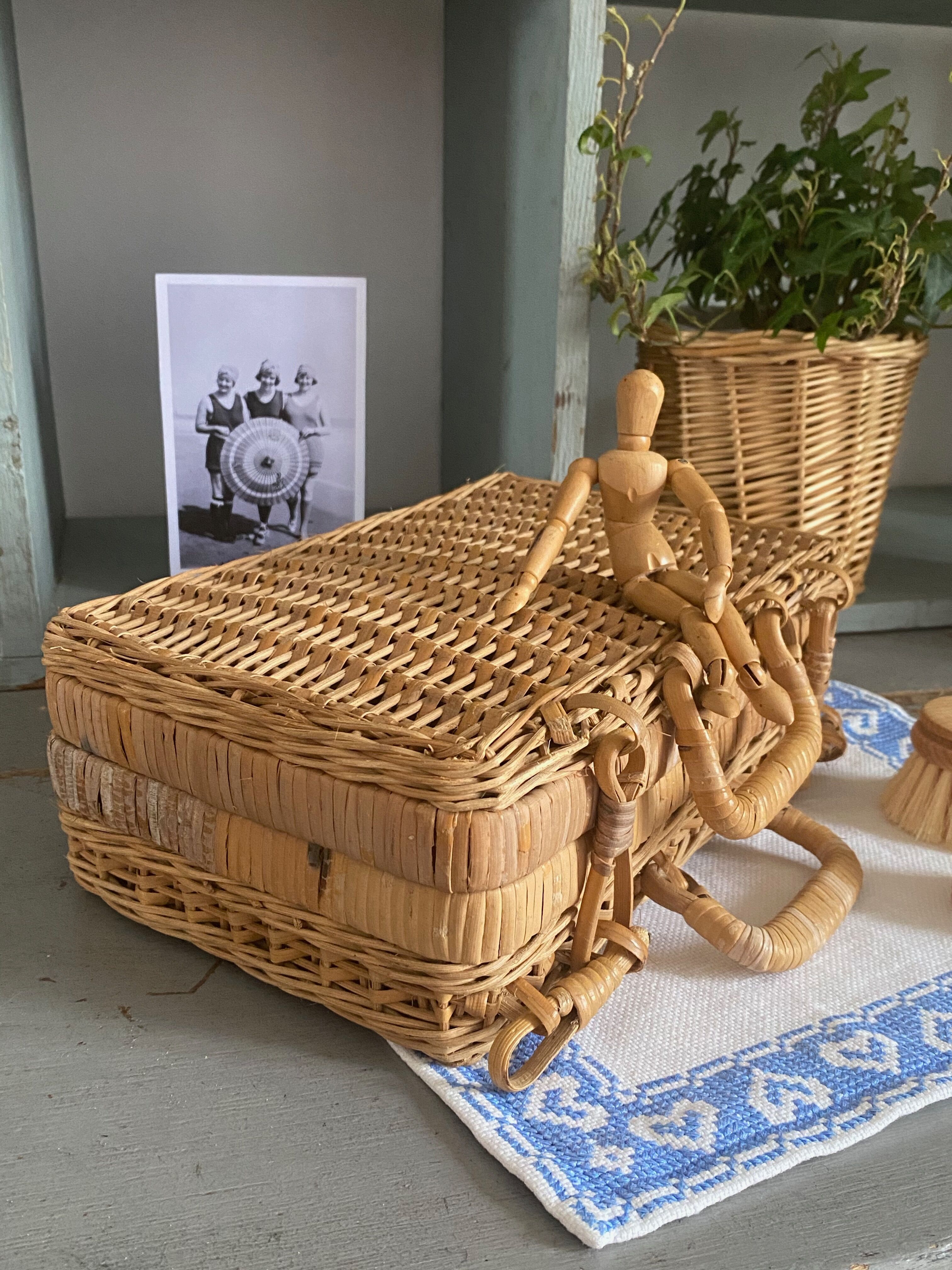 Small rattan suitcase