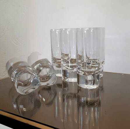 Six Pitagora model glasses designed by Marco Zanuso for Arnolfo di Cambio.