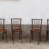 Série de 6 chaises bistrot troquet parisien 1950