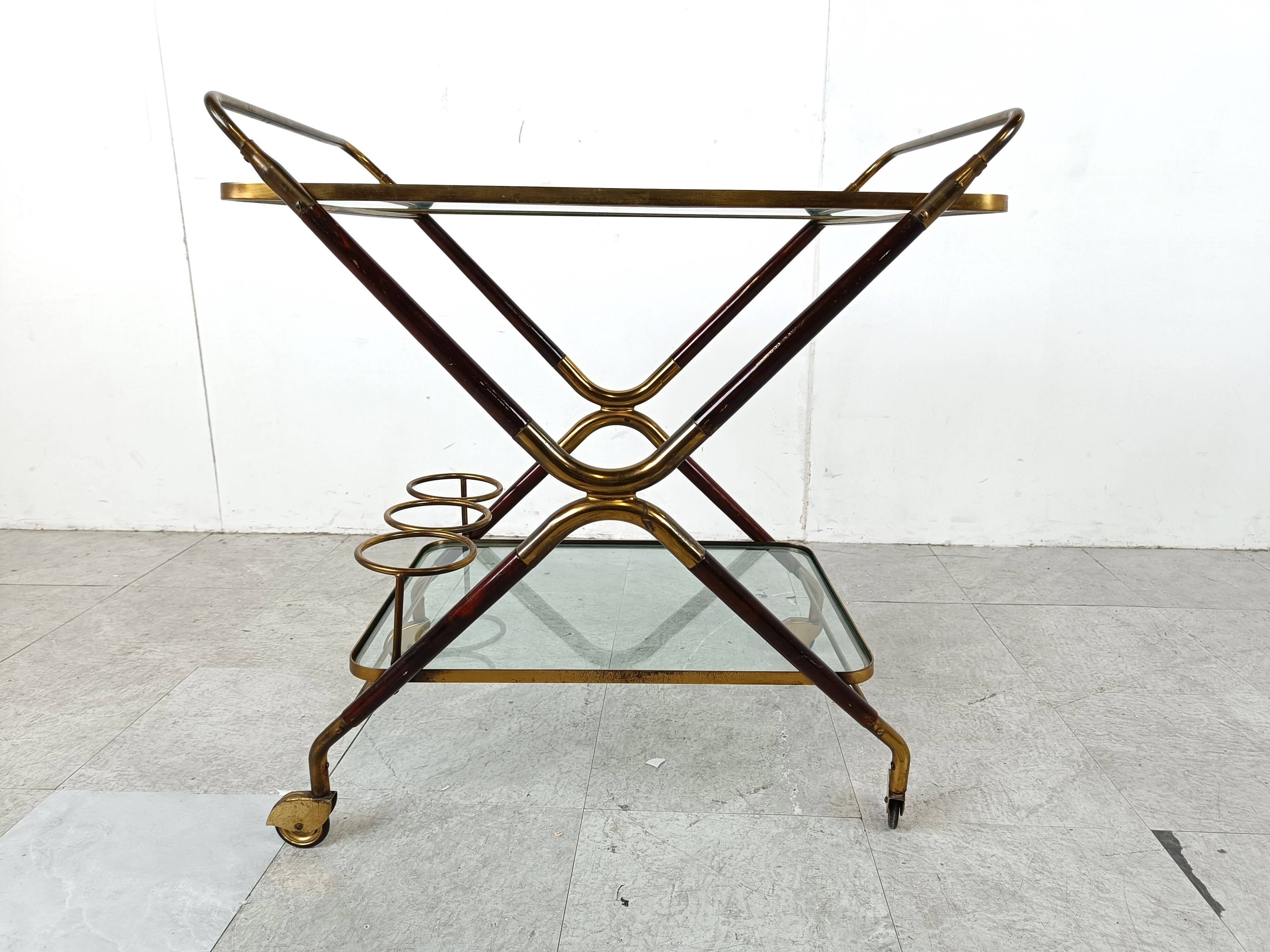 Vintage italian serving trolley style Cesare Lacca, 1950s