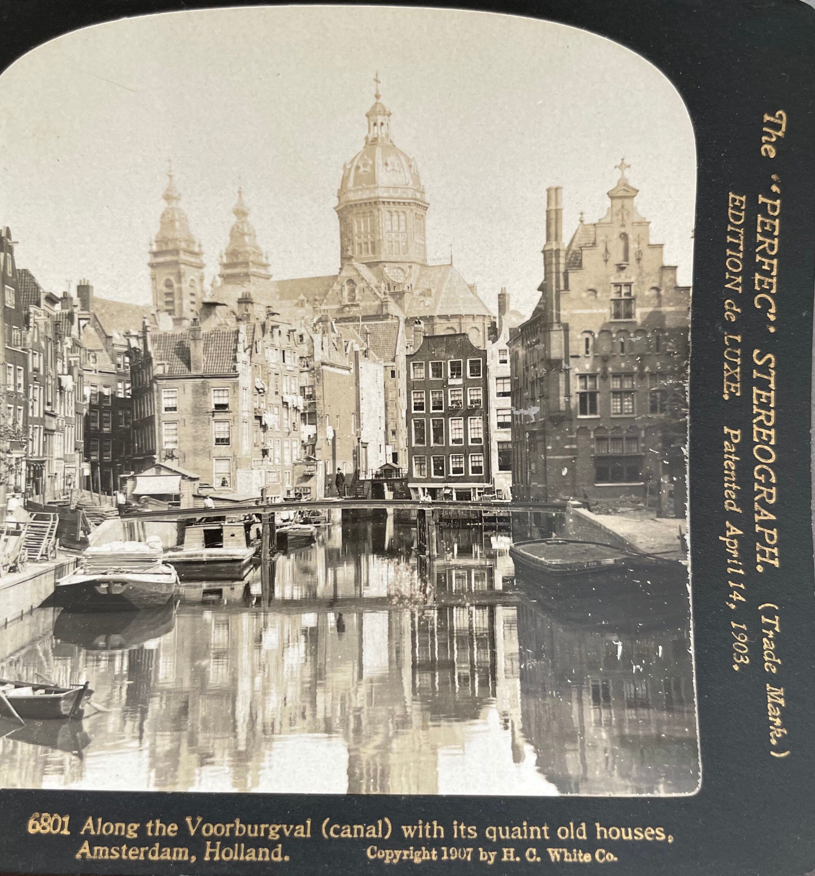 Old photography stereo, stereograph, luxury albumine 1903 Amsterdam