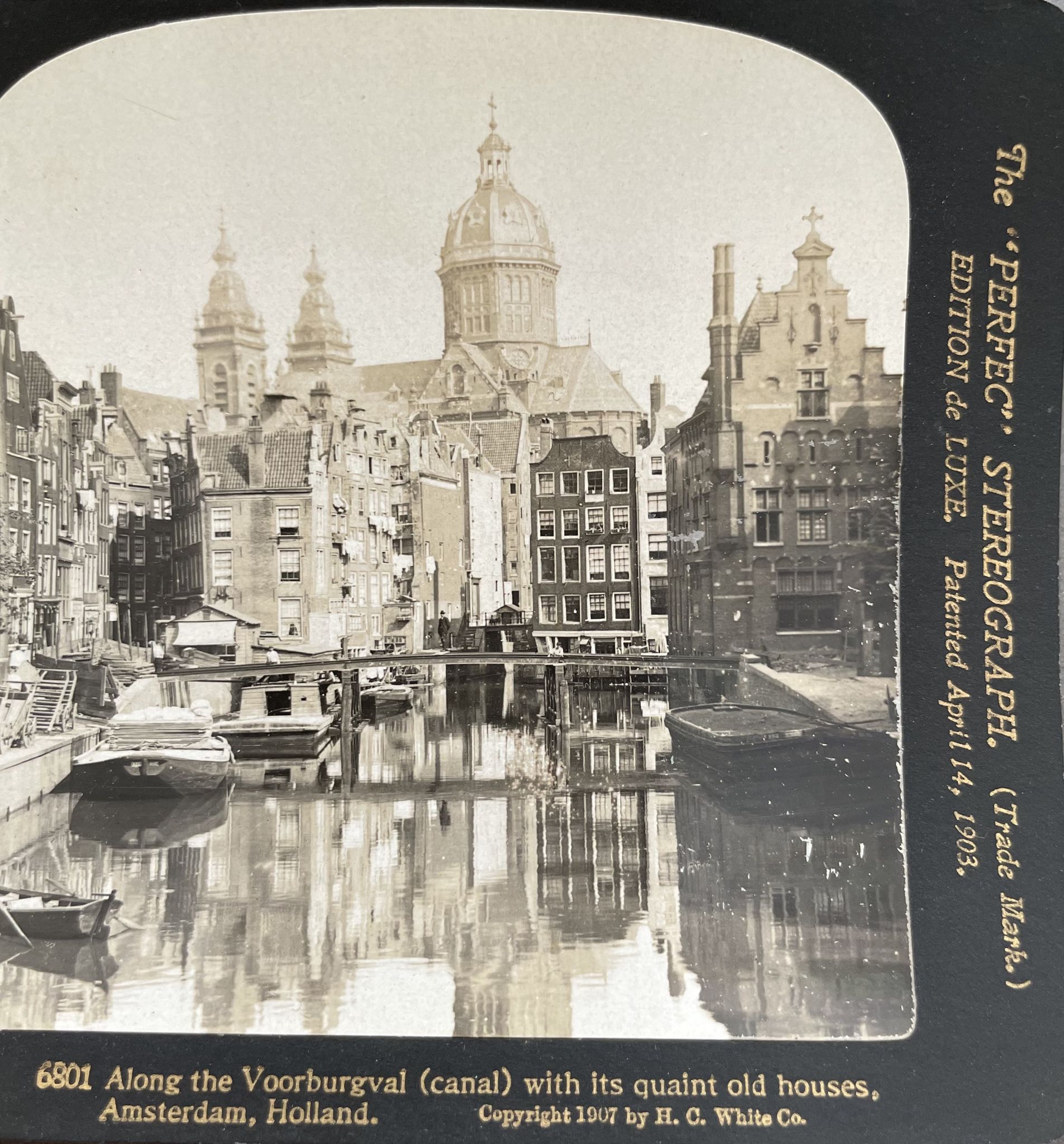Old photography stereo, stereograph, luxury albumine 1903 Amsterdam