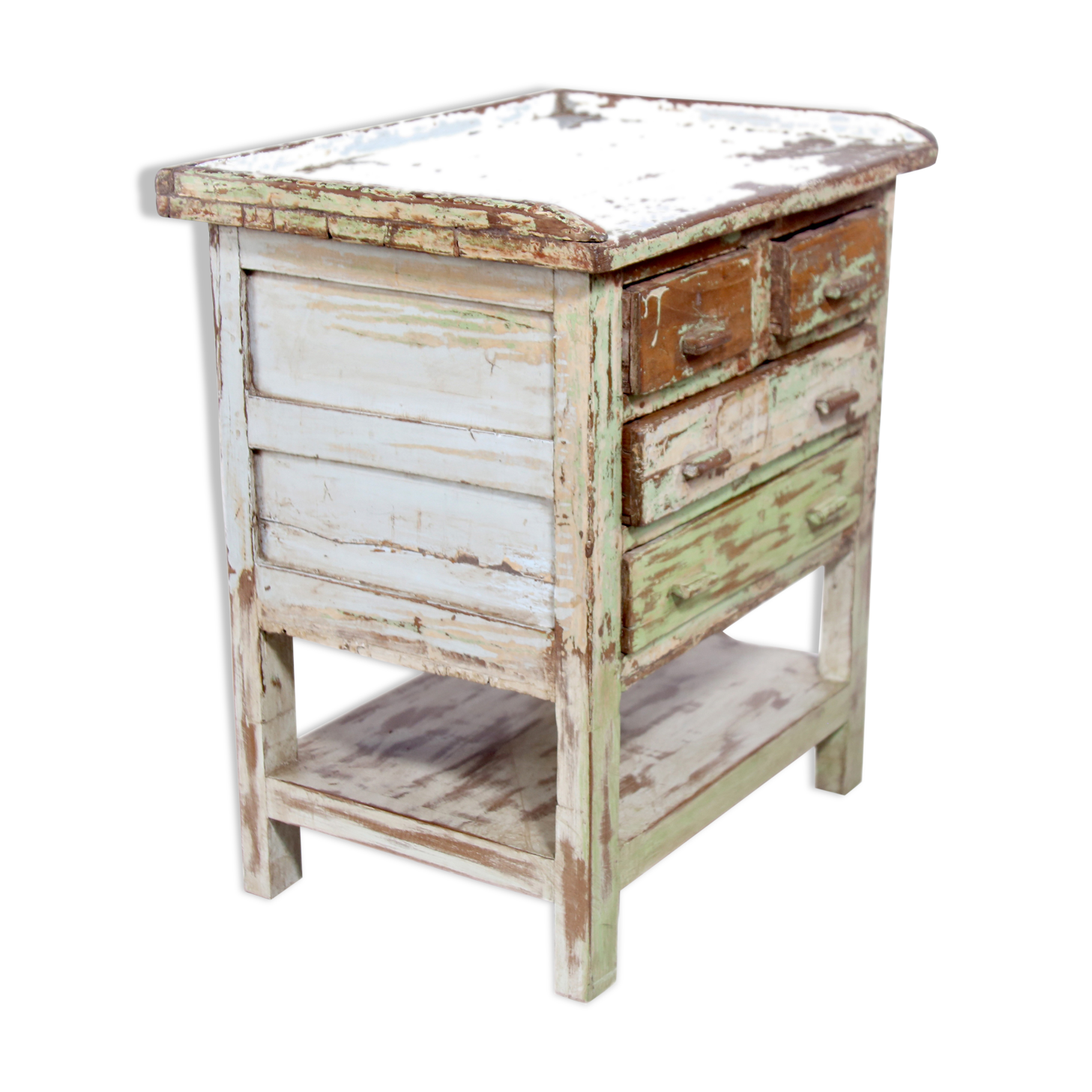 Old Burmese teak bedside furniture