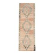 1970s Turkish Oushak Handmade Wool Cotton Orange Runner Rug 116x322
